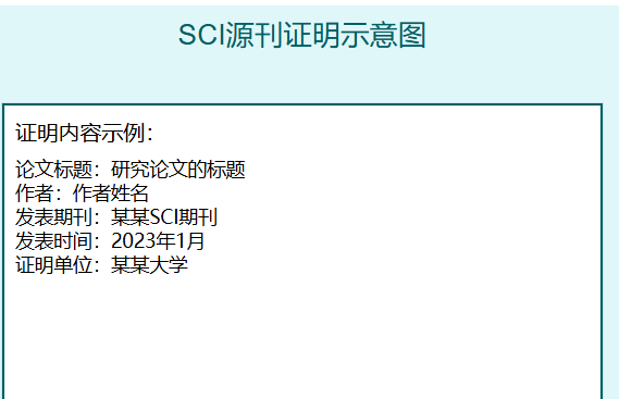 sci源刊证明是什么意思啊